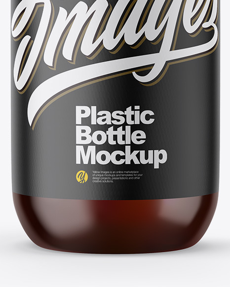 Amber Plastic Bottle Mockup