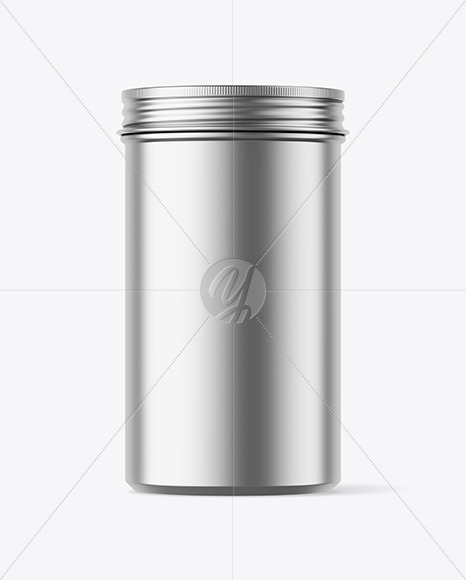 400ml Matte Metallic Round Tin Box Mockup