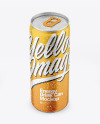 Matte Metallic Drink Can With Condensation Mockup