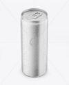 Matte Metallic Drink Can With Condensation Mockup