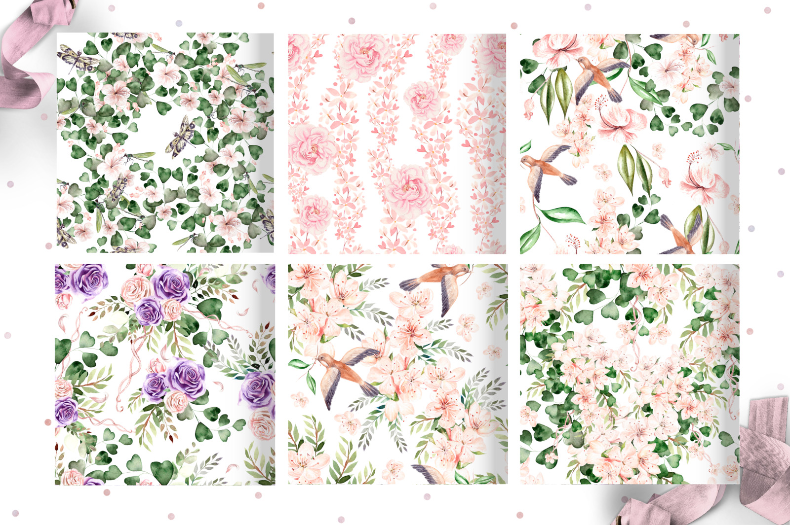 10 Hand Drawn Watercolor patterns 10 Hand Drawn Watercolor patterns