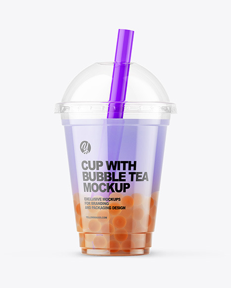 Fruit Bubble Tea Cup Mockup