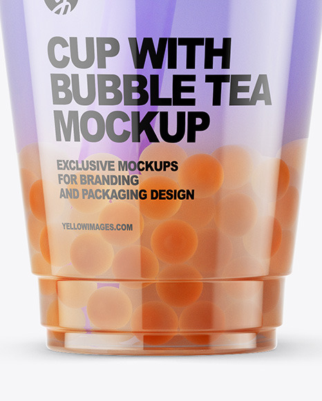 Fruit Bubble Tea Cup Mockup