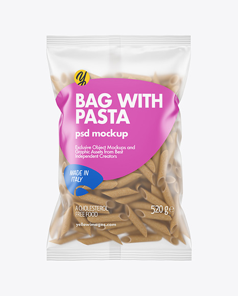 Whole Wheat Penne Pasta Matte Bag Mockup