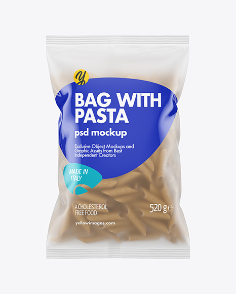 Whole Wheat Penne Pasta Frosted Bag Mockup