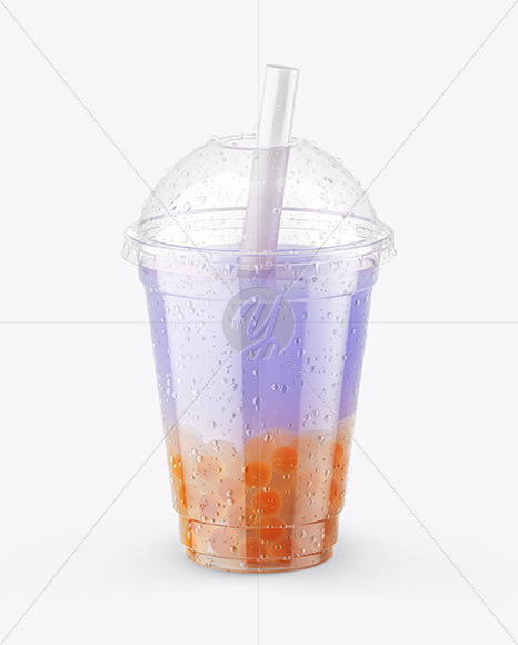 Fruit Bubble Tea Cup Mockup