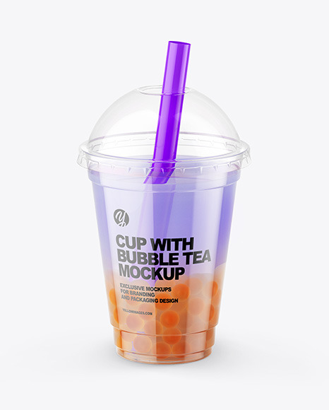 Fruit Bubble Tea Cup Mockup