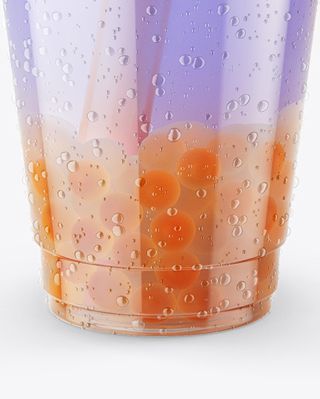 Fruit Bubble Tea Cup Mockup