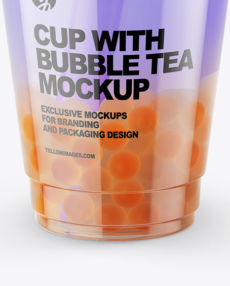 Fruit Bubble Tea Cup Mockup