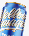 Glossy Metallic Drink Can Mockup