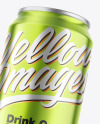 Glossy Metallic Drink Can Mockup