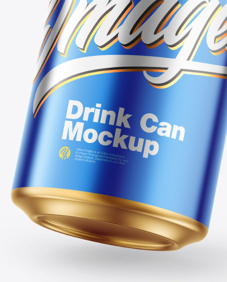 Glossy Metallic Drink Can Mockup