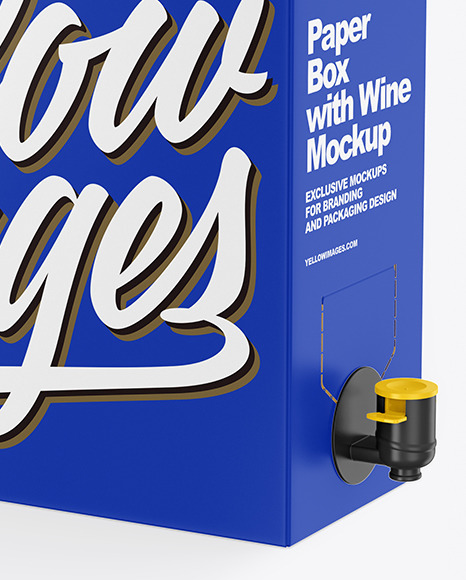 Matte Paper Box with Wine Mockup