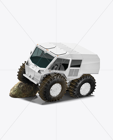 Amphibious ATV Mockup - Half Side View