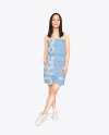 Woman in a Jeans Dress Mockup