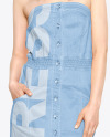 Woman in a Jeans Dress Mockup