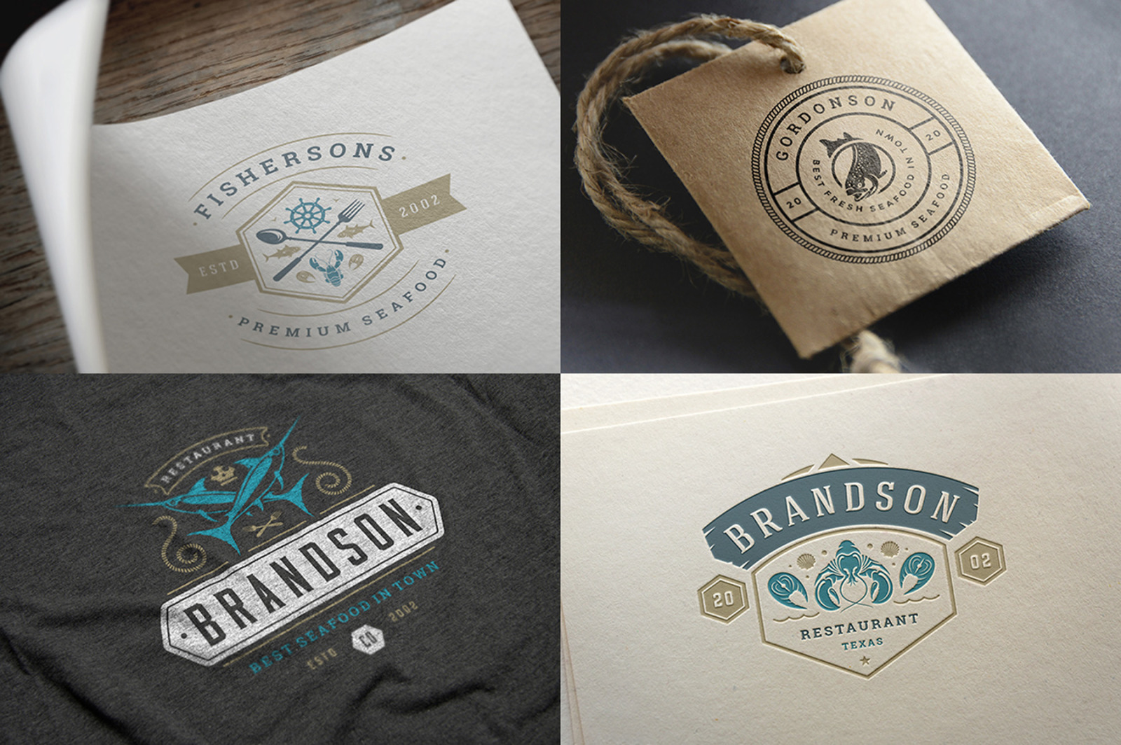 18 Seafood Logos & Badges 18 Seafood Logos & Badges