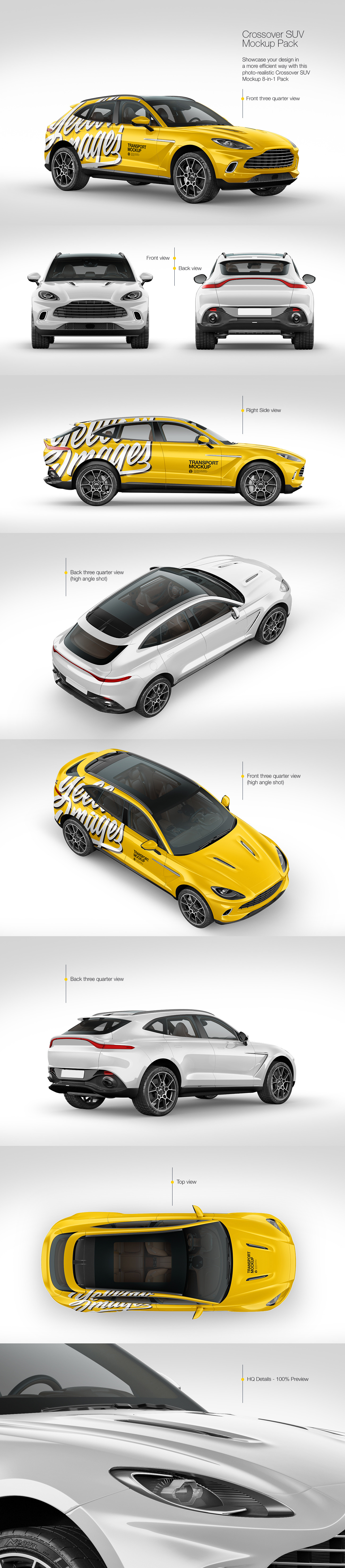 Crossover SUV Mockup Pack Crossover SUV Mockup Pack