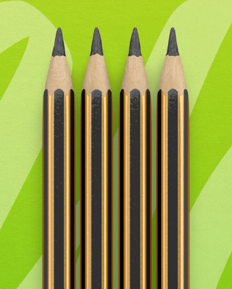 Blister Pack with 4 Pencils Mockup