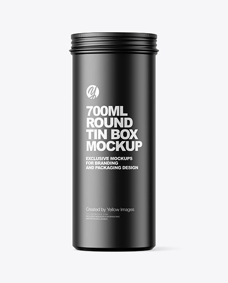 700ml Matte Round Tin Box Mockup