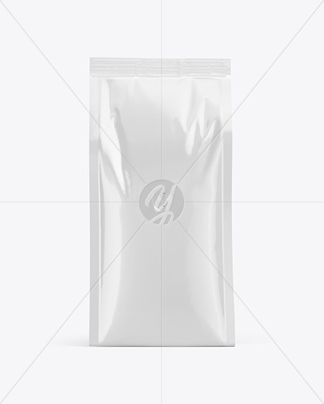 Glossy Coffee Bag Mockup - Front View