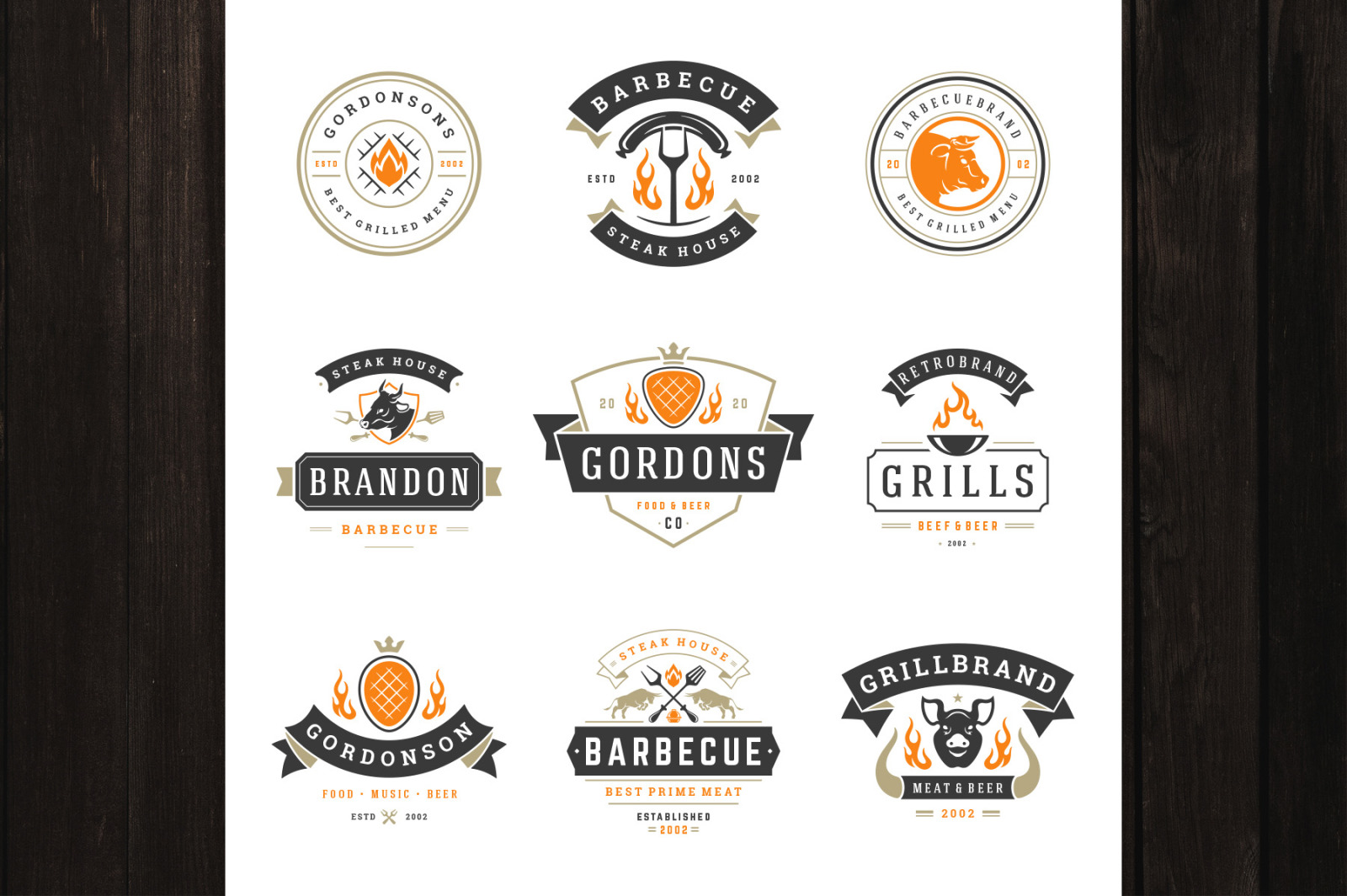 18 Barbecue Logos and Badges 18 Barbecue Logos and Badges