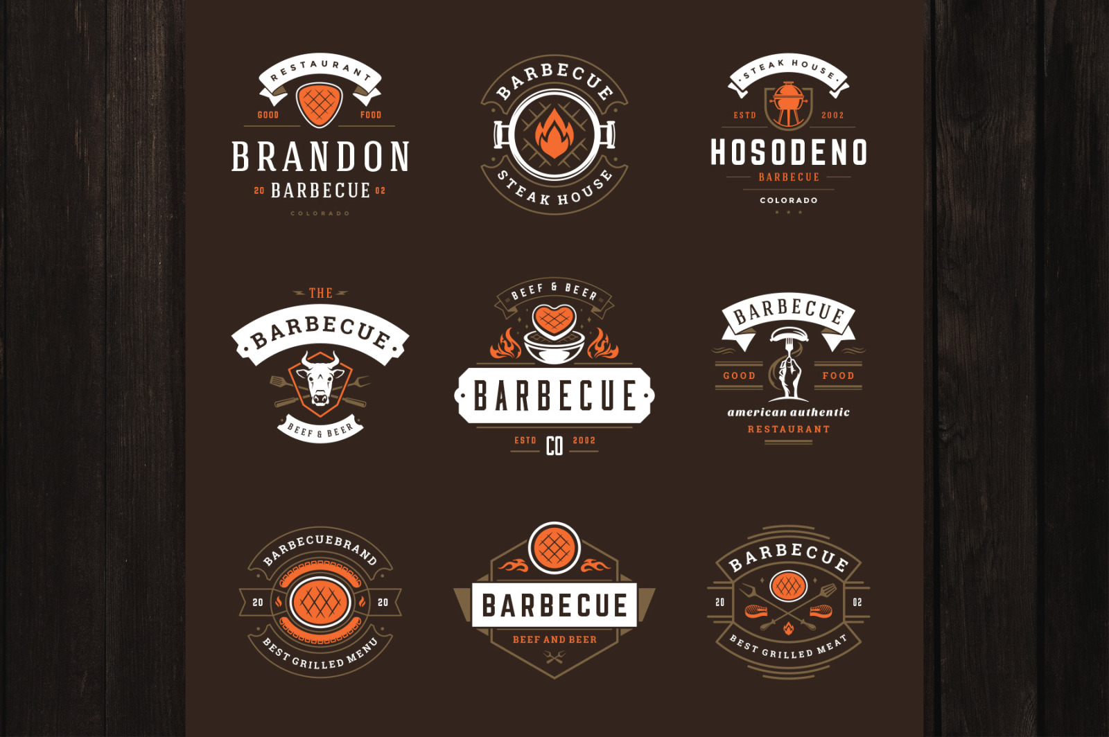 18 Barbecue Logos and Badges 18 Barbecue Logos and Badges