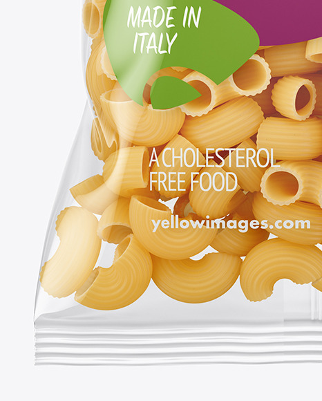 Plastic Bag With Pipe Rigate Pasta Mockup