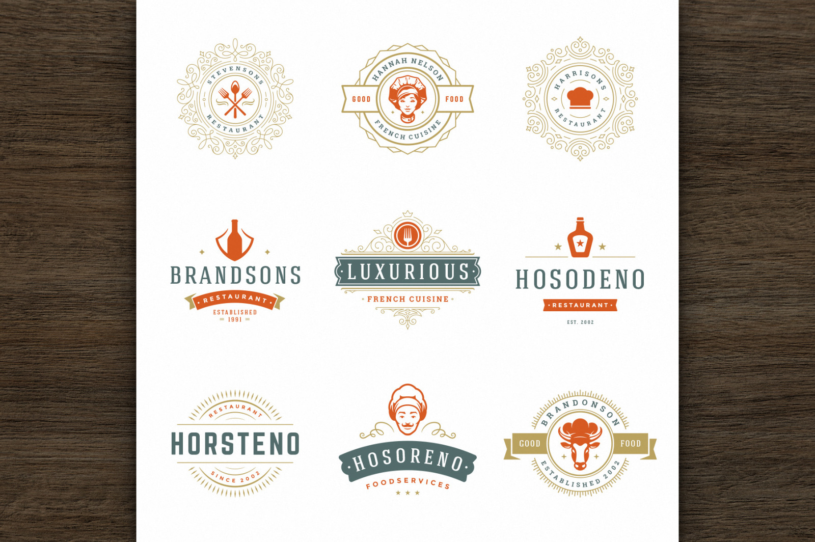 36 Restaurant Logos and Badges