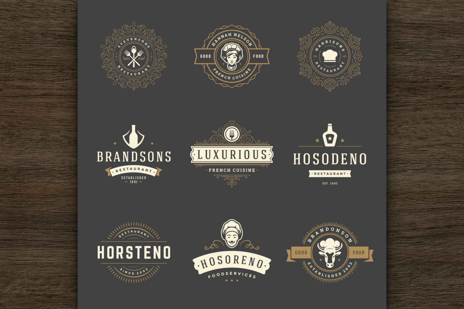 36 Restaurant Logos and Badges