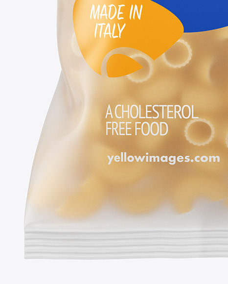 Frosted Plastic Bag With Pipe Rigate Pasta Mockup