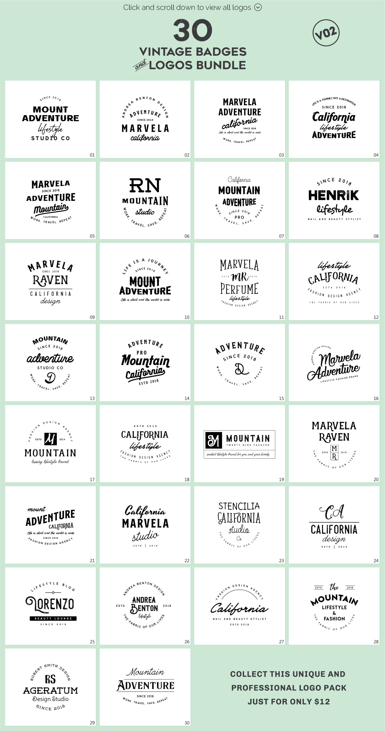 Vintage Badges and Logos Bundle V02 Vintage Badges and Logos Bundle V02