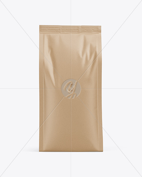 Kraft Coffee Bag Mockup - Front View