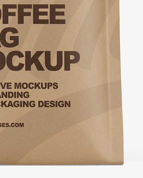 Kraft Coffee Bag Mockup - Front View