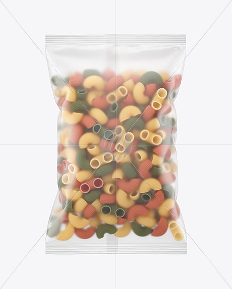 Matte Plastic Bag With Tricolor Pipe Rigate Pasta Mockup