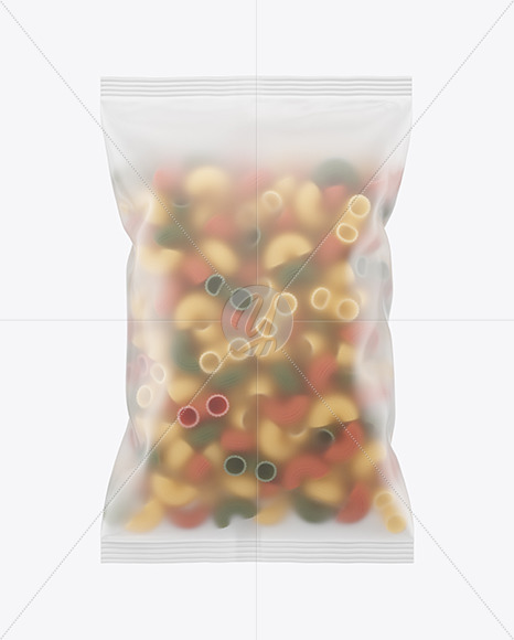 Frosted Plastic Bag With Tricolor Pipe Rigate Pasta Mockup