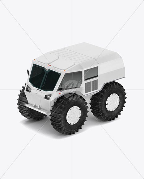 Amphibious ATV Mockup - Half Side View