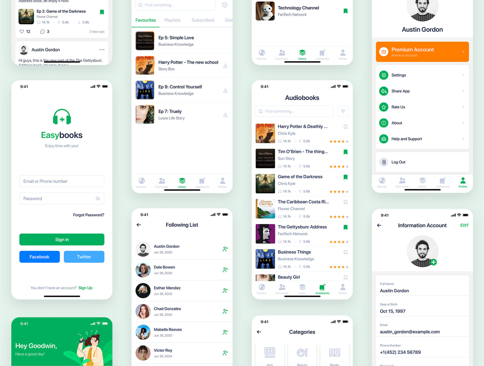 Easybooks - Audiobook UI Kit Easybooks - Audiobook UI Kit