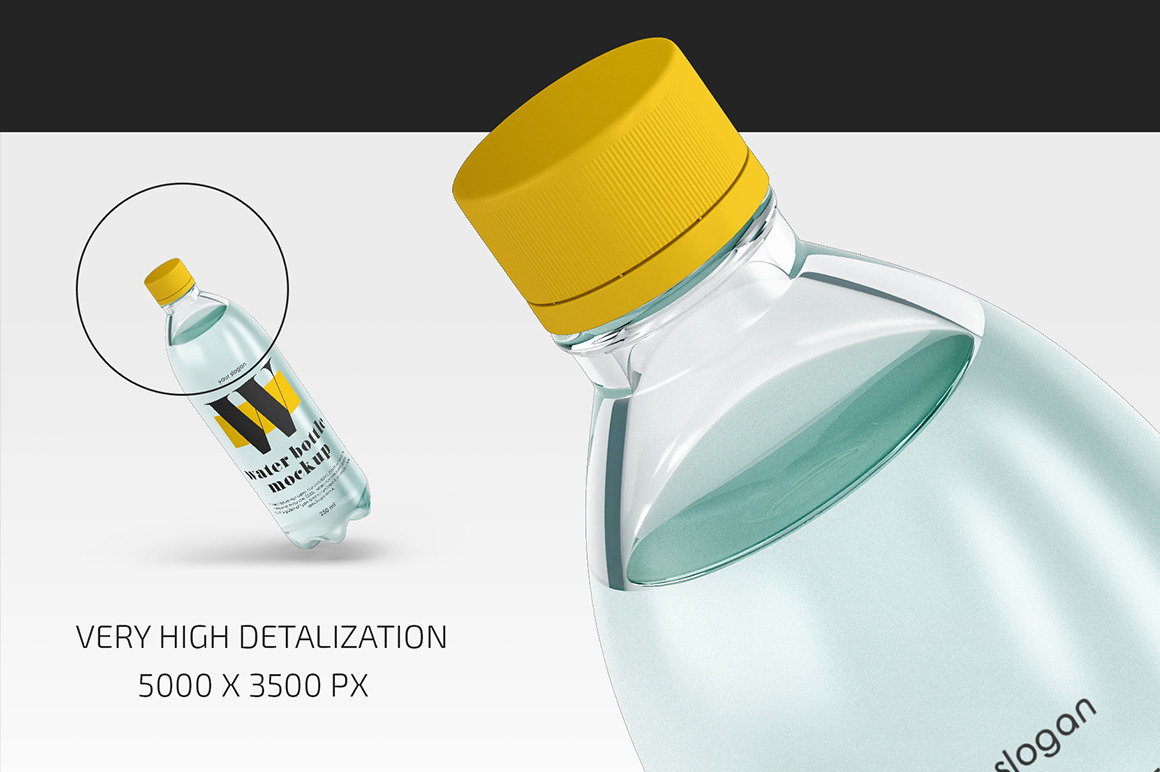 Blue PET Water Bottle Mockup Set Blue PET Water Bottle Mockup Set