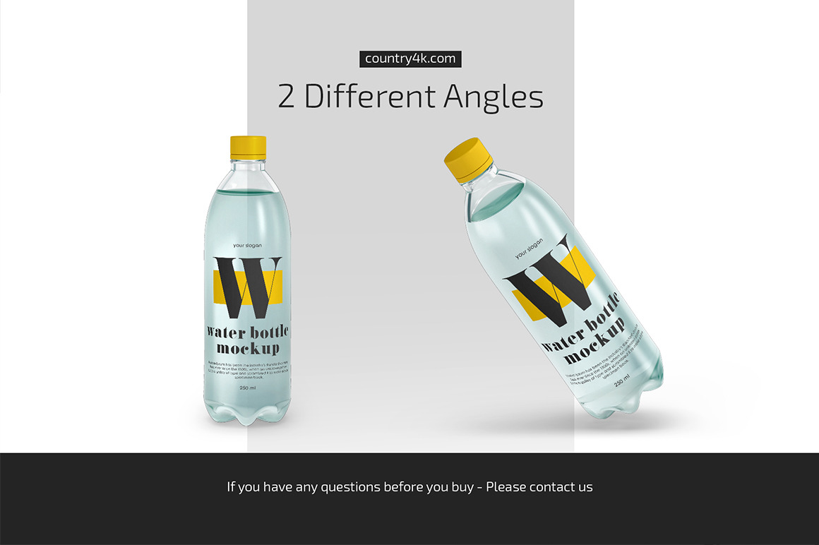Blue PET Water Bottle Mockup Set Blue PET Water Bottle Mockup Set