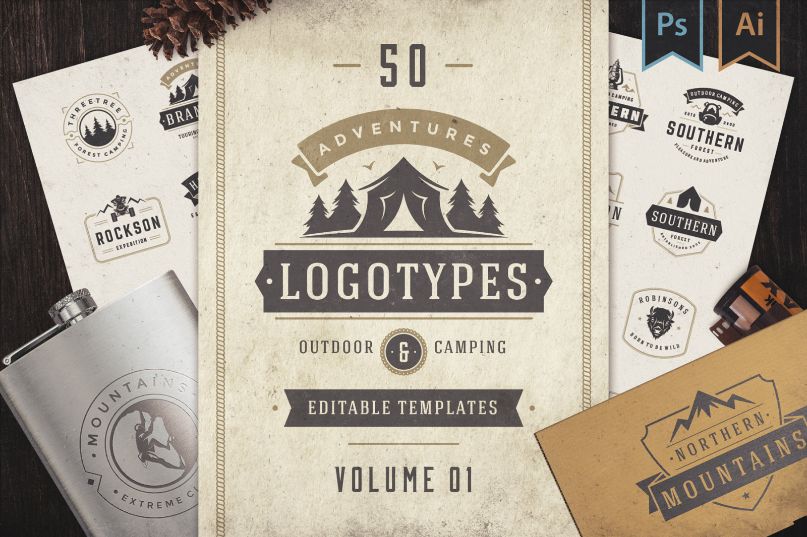 50 Outdoor logos and badges