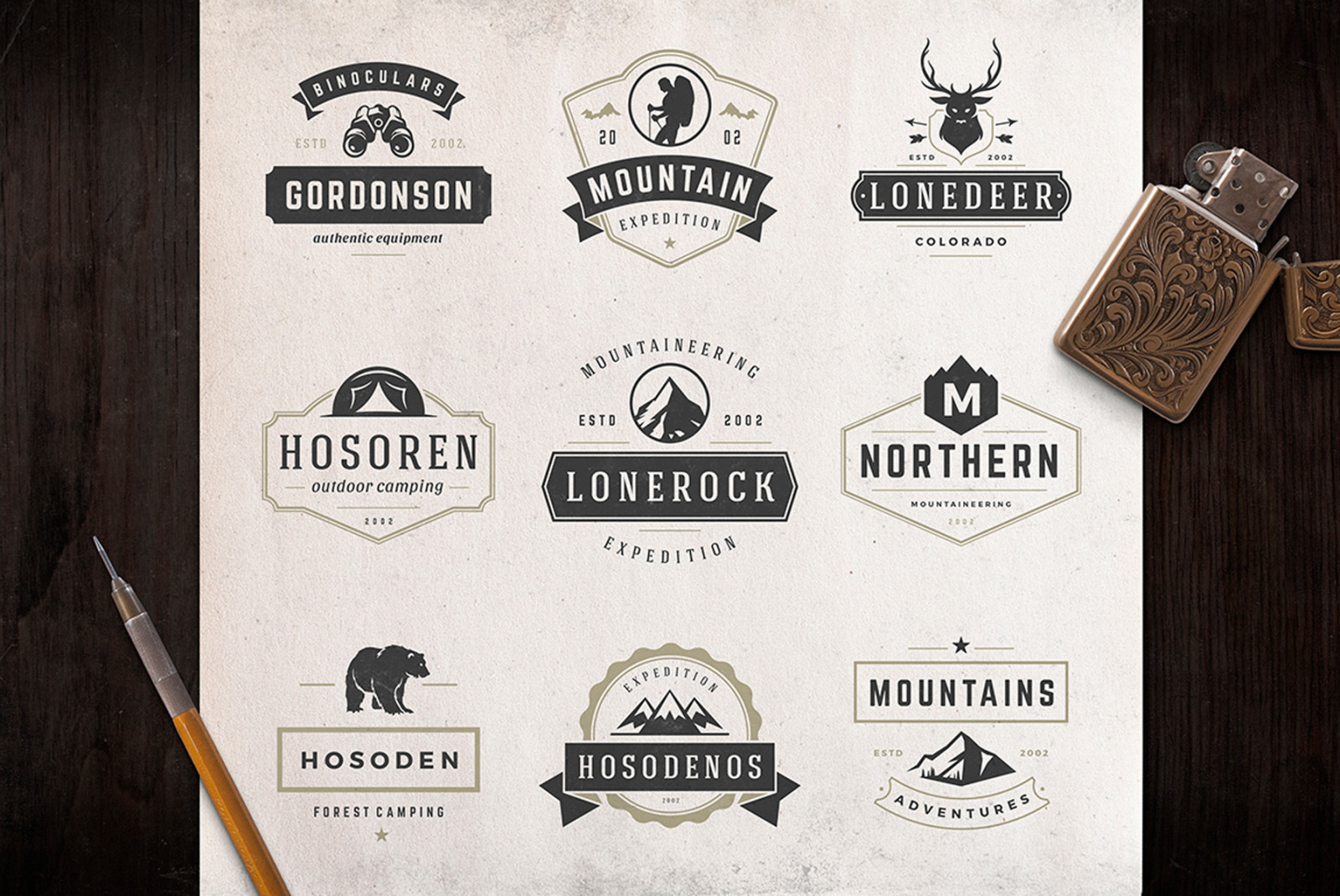 50 Outdoor logos and badges