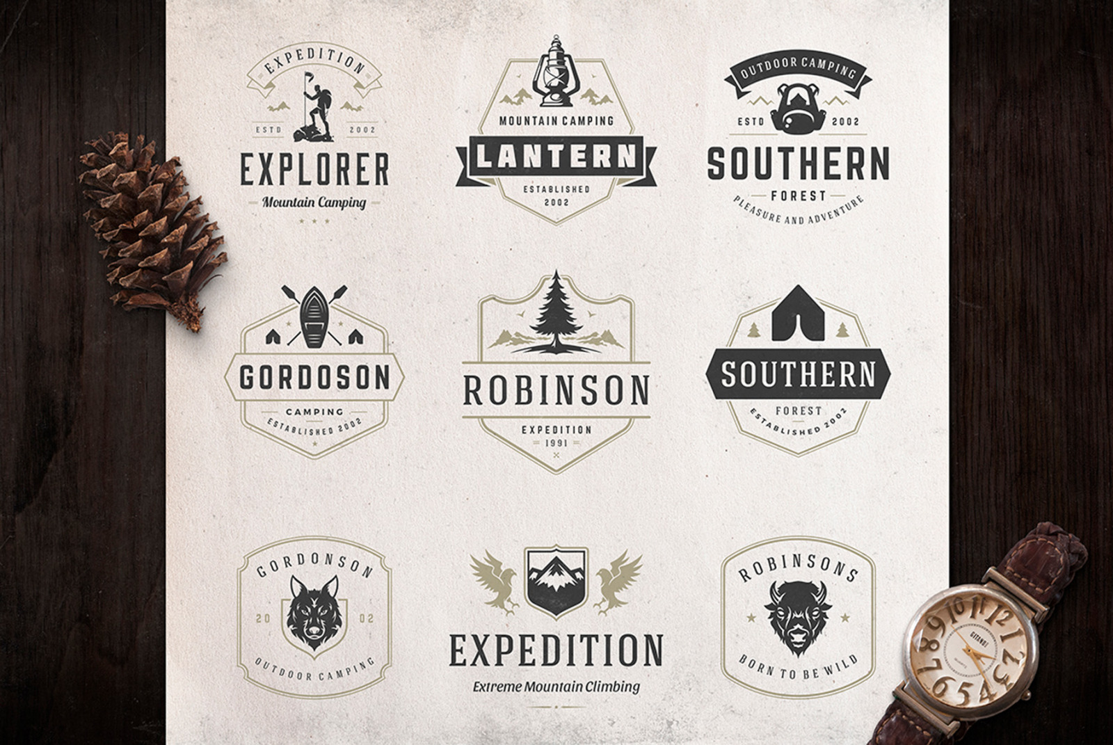 50 Outdoor logos and badges