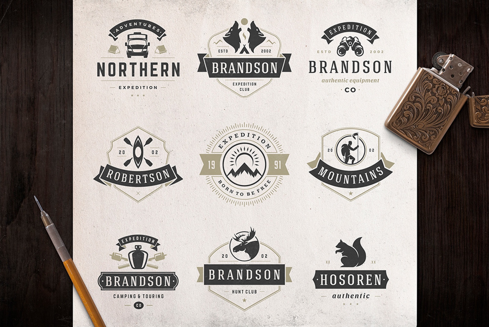 50 Outdoor logos and badges