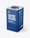 Glossy Square Tin Can Mockup