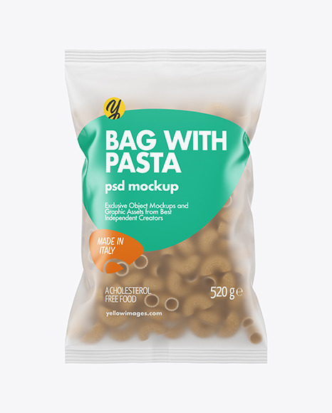 Whole Wheat Pipe Rigate Pasta Frosted Bag Mockup