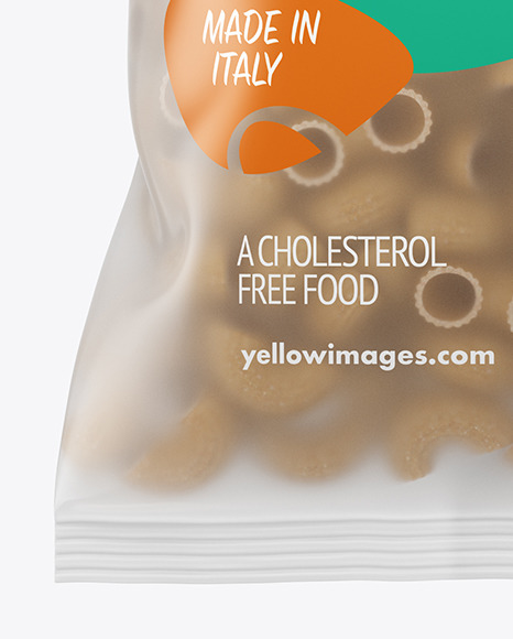 Whole Wheat Pipe Rigate Pasta Frosted Bag Mockup