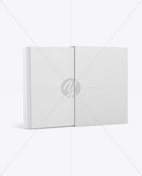 Fabric Hardcover Book With Cover Mockup