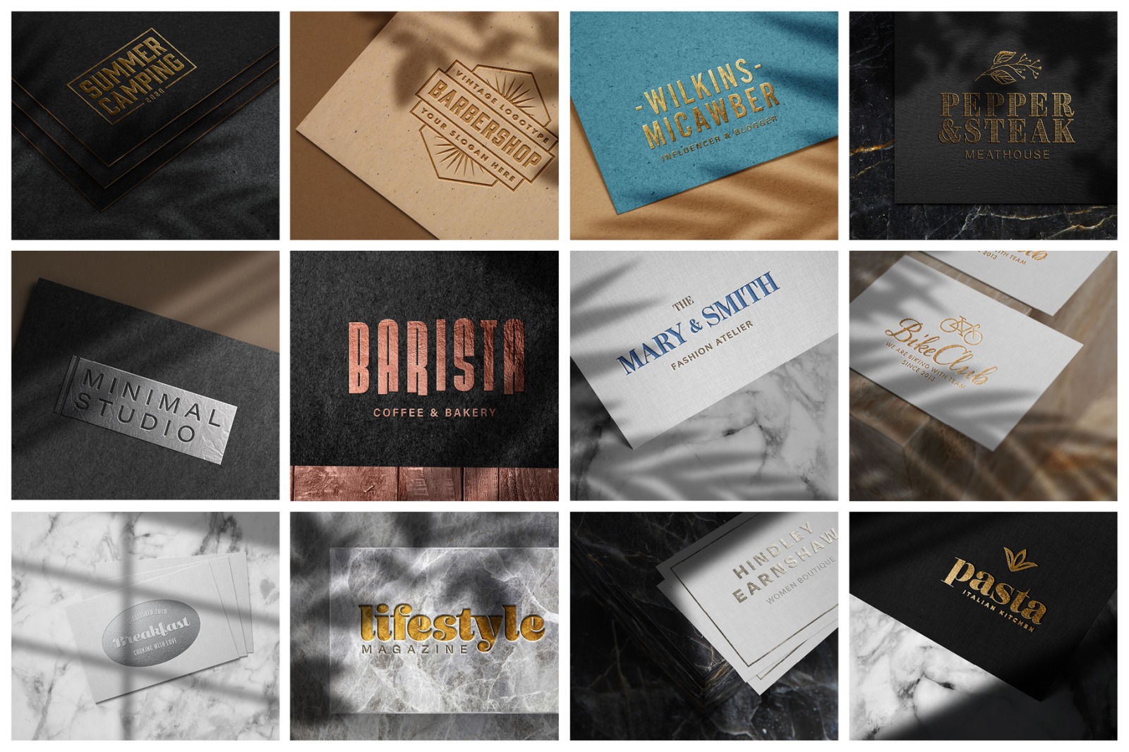 Elegant Luxury Logo Mockup Set Elegant Luxury Logo Mockup Set