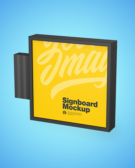 Square Signboard Mockup